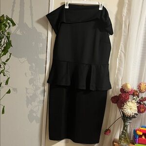 Ashley Stewart Black Off-Shoulder Dress